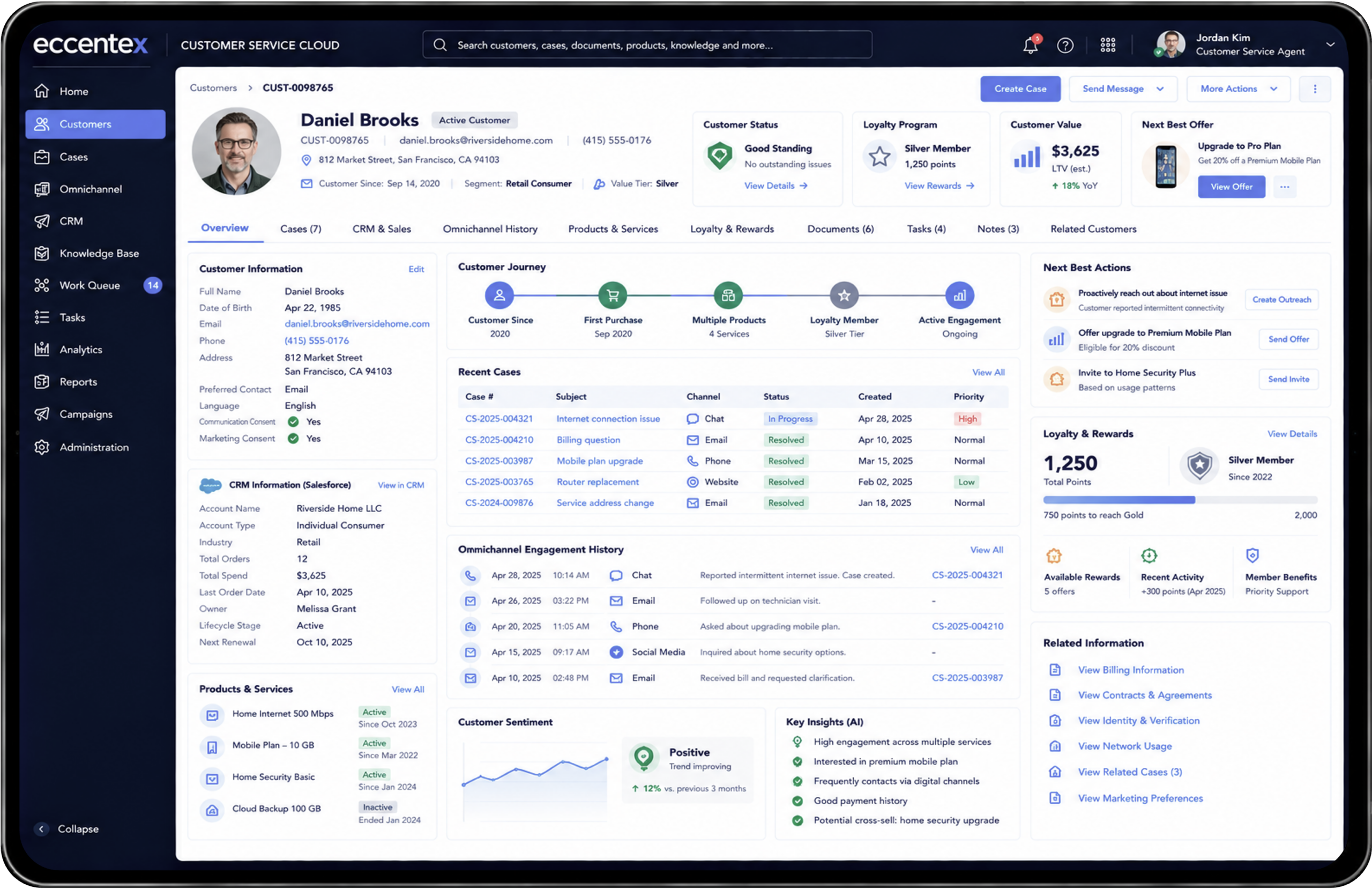 CSC - OCRM Dashboard Screenshot Eccentex Customer 360 golden record
