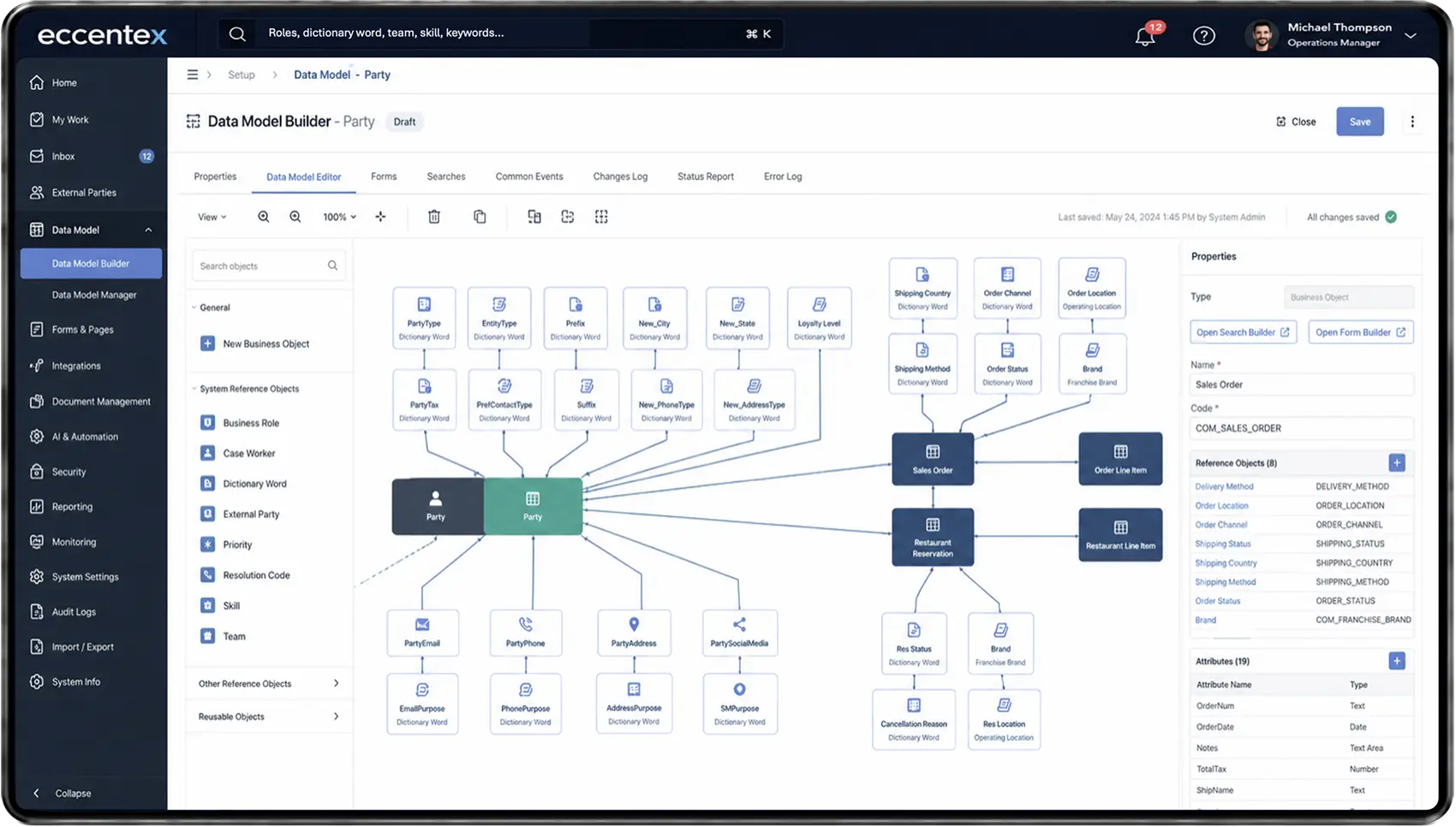 Eccentex low-code master data modeler