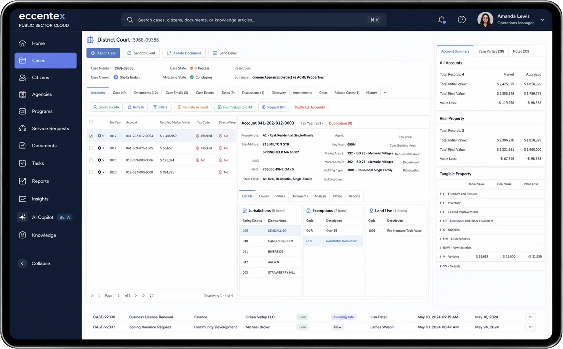 PSC screenshot 2 End-to-end government case management workspace